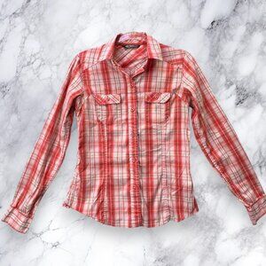 Arc'Teryx Shirt Womens Medium Melodie Plaid Red Long Sleeve Outdoor Trail